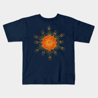 Golden Indian flower Mandala Ethnic Design Kids T-Shirt